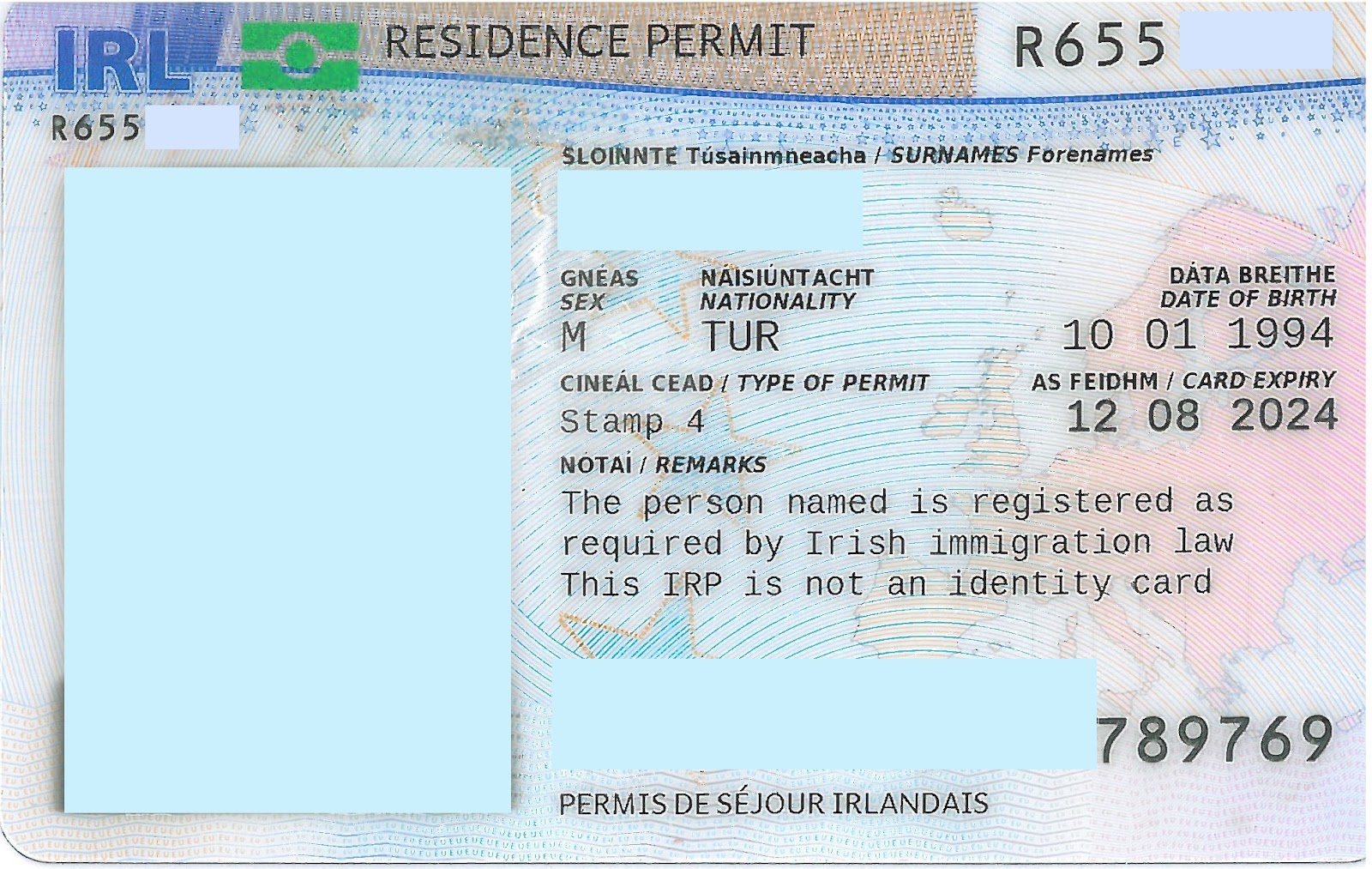 Buy Biometric Irish Residence Permit (IRP) Online